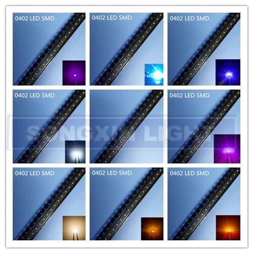 100pcs 0402 0603 0805 1206 smd led Red Yellow Green White Blue Orange light emitting diode Water Clear LED Light Diode Set