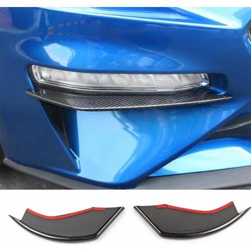 2*Carbon fiber ABS Front Fog Light Eyebrown Cover Trim For Ford Mustang 2018-19