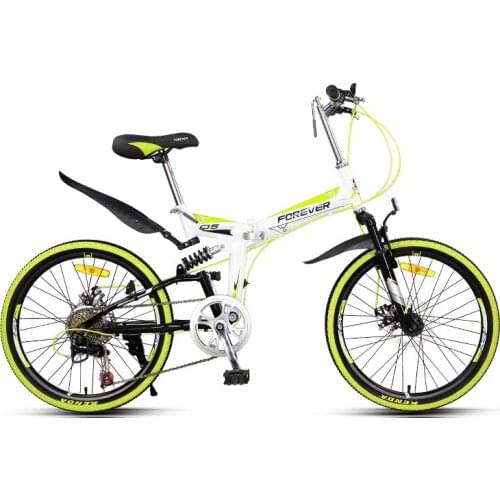 22 inch folding mountain bike student youth off-road men and women variable speed double shock absorption disc brakes