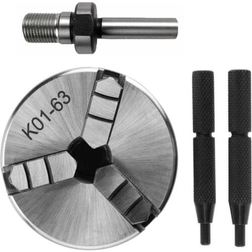 3 Jaw Lathe Chuck 63mm Safety Mini Lathe Chucks K01-63 3-jaw Self Centering Chuck+ Chuck connecting rod