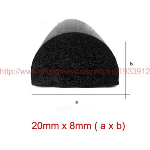 3m x 20mm x 8mm window door self adhesive cabinet crashproof rubber foam seal strip sound insulation