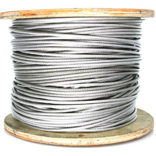 304 Stainless Steel Covered Rubber Wire Rope Clothes Drying Rope Soft Plastic Coated Steel Wire rope 100 Meters Diameter 0.6mm