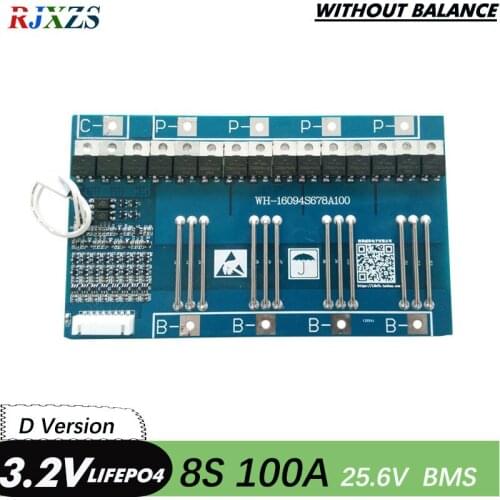 8S 100A 25.6V lifepo4 battery BMS PCM battery protection board bms pcm for lifepo4 battery cell pack