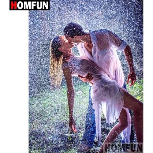 HOMFUN 5D DIY Diamond Painting Full Square/Round Drill "Couple kissing" 3D Embroidery Cross Stitch gift Home Decor A02601