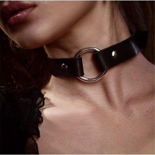 BAFEI O-ring Necklace Female Neck Harness Belts Leather Harness Woman Bondage Tops Sexy Underwear Neck Harness Leash Adult