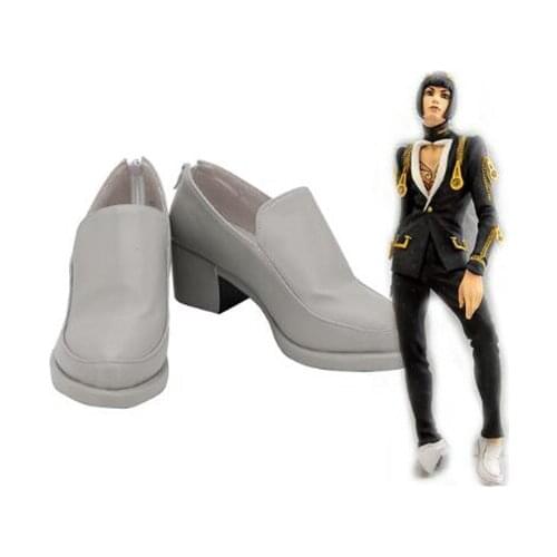 JoJos Bizarre Adventure Bruno Bucciarati Cosplay Boots Shoes Grey Men Costume Customized Accessories Halloween Party Shoes