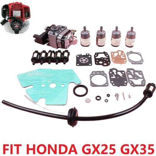 Carburetor Repair Kit K10-WYJ & Fuel Filter Line For Honda GX25 GX35 GX25NT FG110 FG110K1 HHT25S Trimmer Engine Motor Part