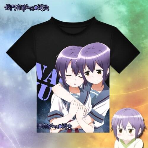 Haruhi Suzumiya Yuki Nagato Cosplay Costume Cartoon Summer COS T shirt Lolita Cute Short Sleeve Tee shirt tshirts Free Shipping
