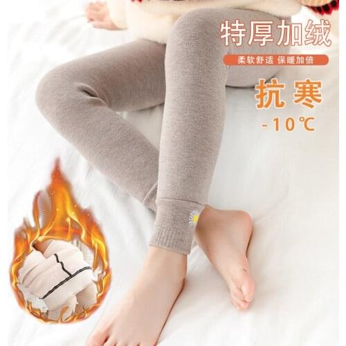 2021 Girl Pants For ChildrenS Cotton Tights For Teens Plush Leggins Winter Warm Girls Girls Pants Trousers Kids 6 8 12 13 Years