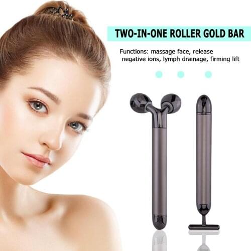 Facial Beauty Roller Facial Massage Skin Care Tools 2pcs Energy Beauty Bar Slimming Face Vibration Massage Tool
