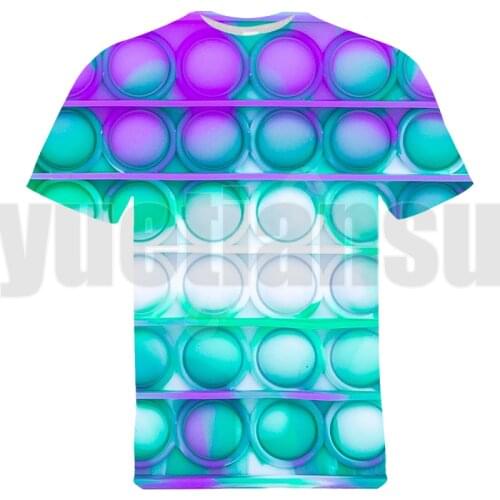 Hot Family Games POP It T Shirt Rainbow Pop Fidget Tee Tops Kids Oversized Tshirt Kid Streetwear Teenagers O-Neck Summer T-shirt