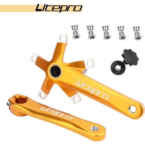 Litepro Folding Bike Bicycle Crank 170mm With Axis BCD 130mm MTB Parts Black/Red/Silver