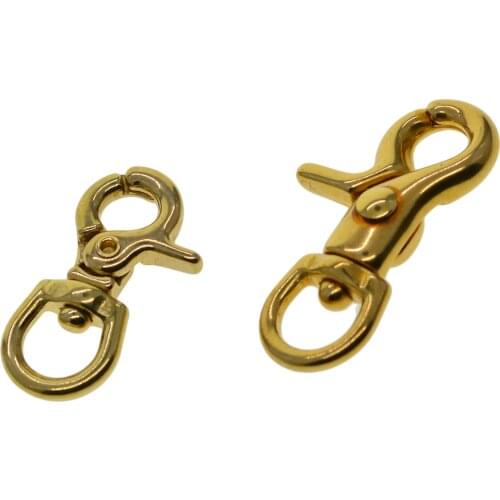 Mini small Solid Brass Swivel Trigger Snap Hooks Keychain lobster clasp with D ring 9mm 11 mm leather craft DIY Jean wallet chai