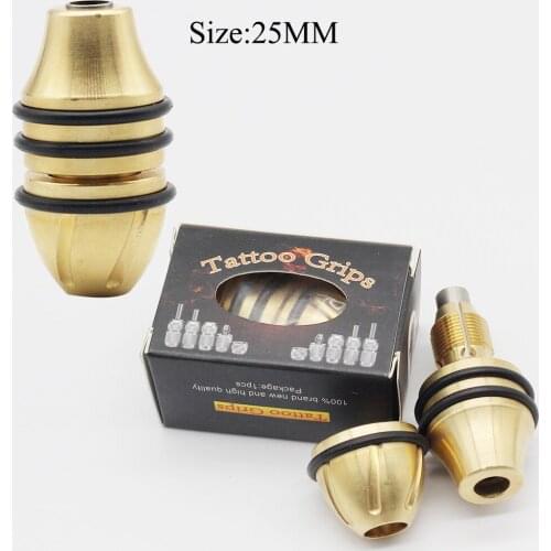 25mm Copper Tattoo Grip Handle Tube Anti-Slip Auto-Lock Tattoo Machine Grip Permanent Makeup Tattoo Supplies