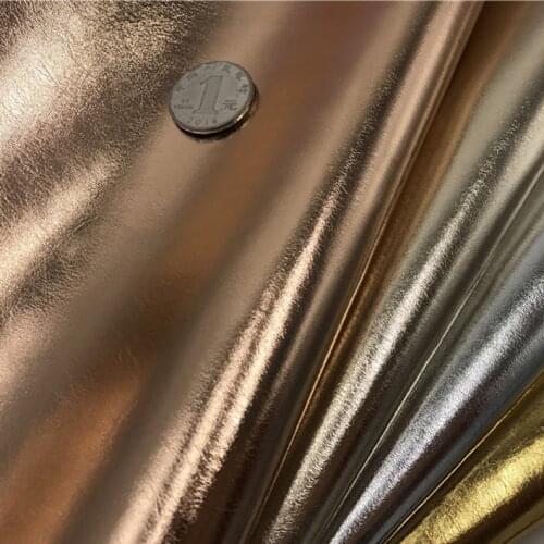 Metallic PU Leather Fabric Gold Silver Handmade Diy Soft-wrapped Hard-wrapped Fabric Cost Clothing Accessories 137x50cm