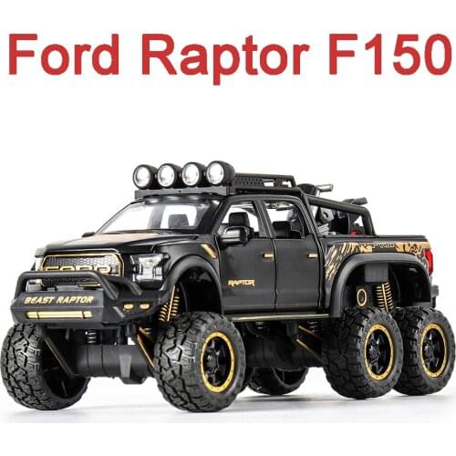 1:28 FORD F150 SVT RAPTOR Car Model Toys Alloy Diecast Off-road Vehicle Pickup Truck With Light Fall Resistant Kid Children Gift