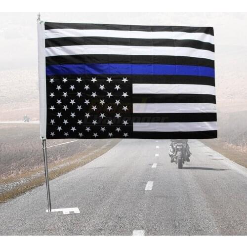 Motorcycle Side Mount Exhaust Pipe Trim America Flag Pole For Harley Dyna Softail Sportster XL Touring Road King 883 1200