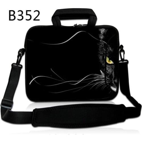 Black Cat Laptop Bag 13.3 14 15.6 17inch Notebook Case Sleeve For Macbook Air Pro 13 15 Computer Shoulder Handbag Briefcase Bags