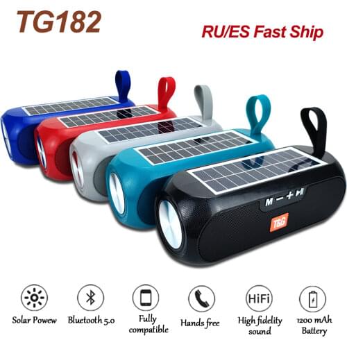 Portable Column Wireless Bluetooth Speaker Stereo Music Box Solar Power Bank Boombox MP3 Loudspeaker Outdoor Waterproof Speakers