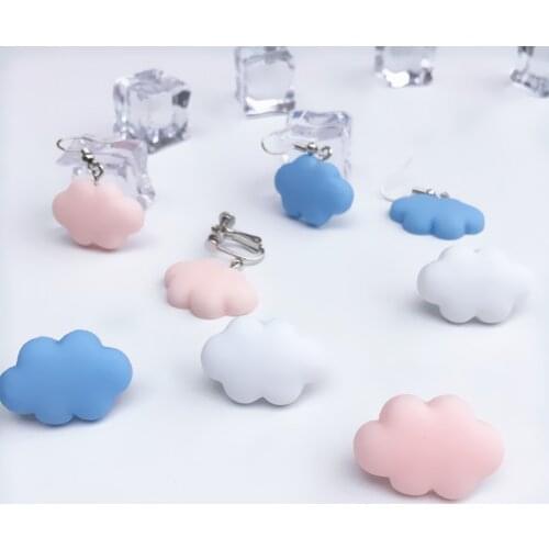 Fashion Geometric Color Earrings Personality Creative Earrings Women Cute Cloud Earrings Female Simple Earring Gift