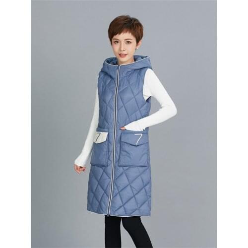 Down Cotton Vest Womens Mid-length Winter Coat Warm Waistcoat 2020 New Korean Style Slim All-match Sleeveless Vest Jacket y227