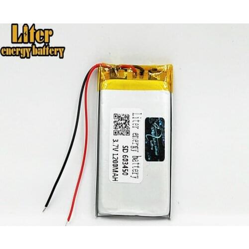 Size 603450 3.7V 1200mah Lithium polymer Battery with Protection Board For MP3 MP4 MP5 GSP DVD LED Light Camera Digital Products