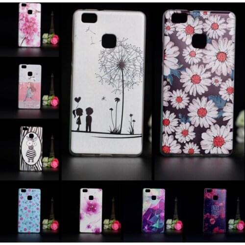 Silicone Cover For Huawei Ascend P9 Lite G9 Soft TPU Phone Back Cover Case for Huawei P9 Lite G9 Relief 3D Printing Shells Bags