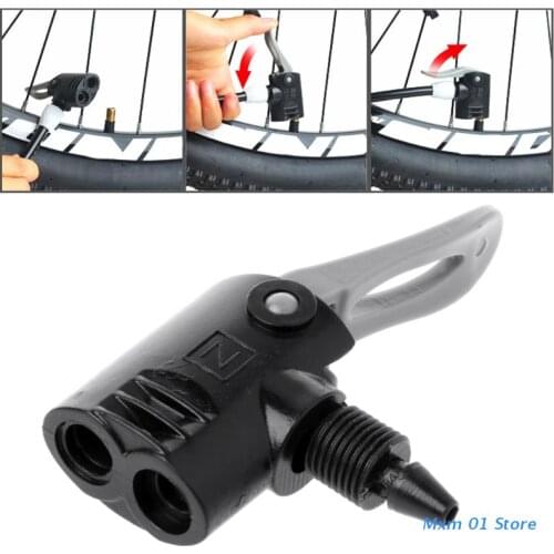 Bike Bicycle Pump Nozzle Valve Connector Adapter Dual Head Pumping Parts Tools