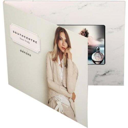 High End Printing 7 Inch LCD Display Handmade folded Video Brochure Digital Mailer Greeting Card for Advertising Business