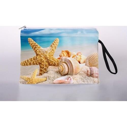 Ocean pattern ladies cosmetic bag digital printing cosmetic bag travel storage bag cosmetic bag