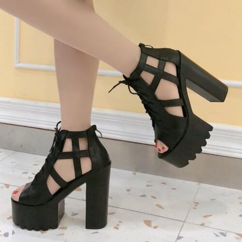 2020 new hollow female sandals fashion sexy ultra high with womens shoes 15 cm nightclub catwalk high heels