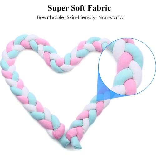 1M Baby Crib Bumper Knotted Braided Bumper Handmade Soft Knot Pillow Pad Cushion Cradle Decor Newborn Gift Crib Protector Cotton