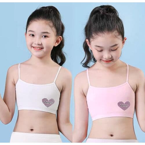 4pcs Girls Sport Bras Teens Brassiere Kids Underwear Cotton Girls Training Bra Push Up Running Tops 8-16 Years Adolescente