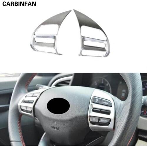 Car Styling Auto Accessories Interior Steering Wheel Button Cover Trim 2pcs/set for Hyundai Elantra Avante 2016 2017