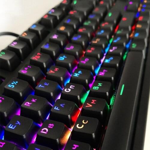 BGEKTOTH High Quality 104 Keycaps Russian Translucent Backlight Keycaps For Cherry MX Keyboard Switch