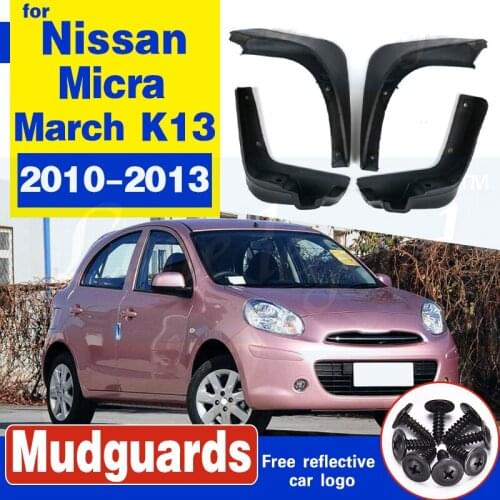 Front Rear Car Mud Flaps For Nissan Micra / March K13 2010 2011 2012 2013 Mudflaps Splash Guards Mud Flap Mudguards Fender
