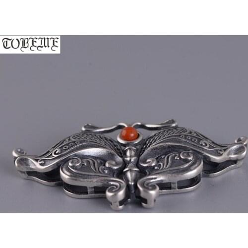 100% 925 Silver Butterfly Bead DIY Jewelry Findings Butterfly Pendant 925 Sterling Charming Pendant Butterfly Bohemia Jewelry