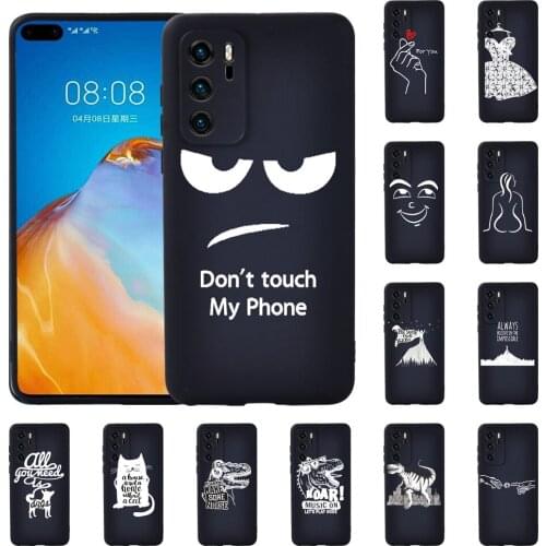 White Picture Pattern Luxury Soft TPU Silicone Phone Case for Huawei P20/P20 Pro/P30 Pro/P30 Plus/P30 LITE/P40/P40 Pro Cover