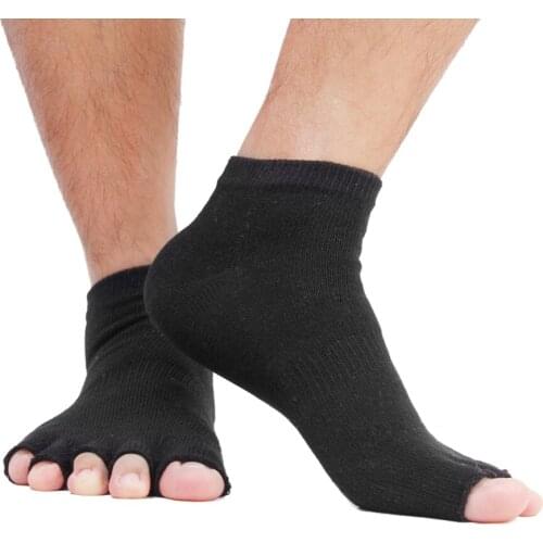 Black Pair Five Open Toe Socks Breathable Yoga Socks Flexibility Fitness Women Fingers Relief Socks Outdoor Sports Accessories