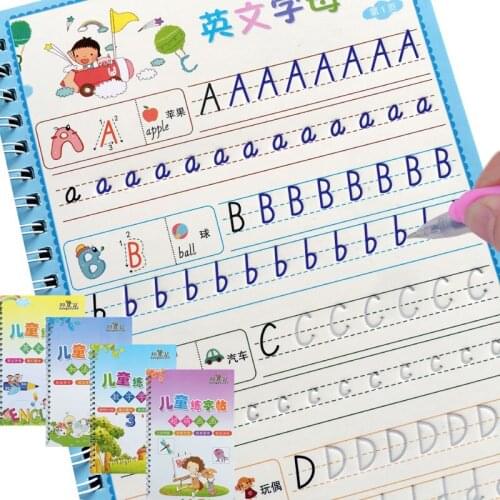 Children Educational 3D Exercise Book Reusable Copybook For Calligraphy English Learning Arithmetic Math Writing Books For Kids