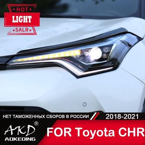 For Car Toyota C-HR 2018-2021 Head Lamp Car Accessory Fog Lights Day Running Light DRL H7 LED Bi Xenon Bulb CHR Headlights