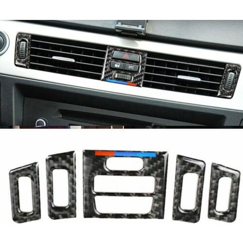 For BMW E90 E92 E93 Car Carbon Fiber Interior Central Air Vent Outlet Trim