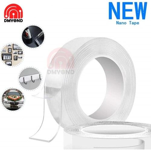 Double Sided Tape Nano Tape 1/2/3/5M Reusable Waterproof Wall Sticker Non-marking And Washable Self adhesive Transparent Tapes