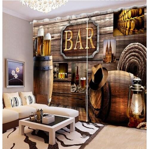 Europe curtain bar curtain 3D Window Curtain Foggy forest Luxury Blackout Living Room office Bedroom