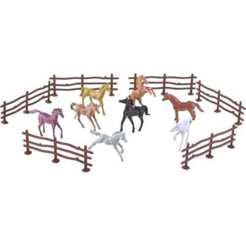 J60B Colorful Interesting Foal Figures Horse Toys Safety Non-toxic Plastic Exploration Funny Holiday Gifts for Boys&Girls