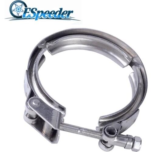 ESPEEDER 3.0" 304 Steel Stainless V-Band Clamp Kit Female Male Flange For Auto Turbo Freeshipping