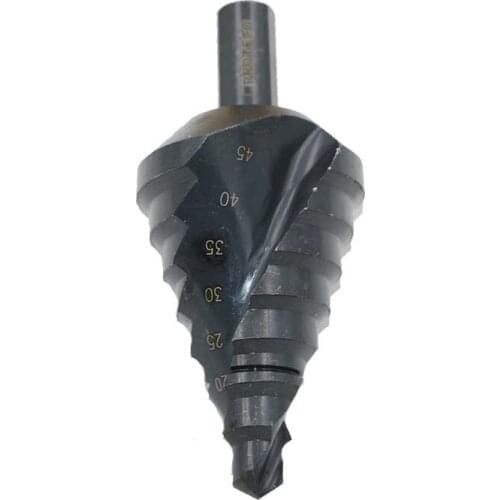 10-45mm HSS Large Step Cone Drill Bit Hole Cutter Tool Nitrogen Coated Spiral Groove Step Drill Bit For Steel Metal Wood Plastic