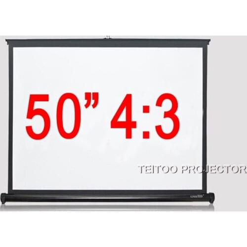 Small Size 50" 4:3 White Plastic Front Table Projection Screen Curtain for Home Theater Business Outdoor Display easy to Carry