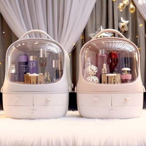 Fashion Drawer Makeup Storage Box Bathroom Brush Lipstick Holder Desktop Acrylic Jewelry Cosmetic Skin Care Organizer Rack