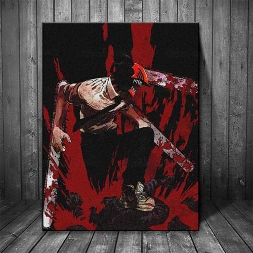 Canvas Print Chainsaw Man Anime Anime Wall Art Poster Painting Modern Home Decor Modular Pictures Frame For Living Room
